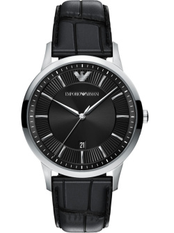 Emporio Armani Archetipo Date Silbrig / Schwarz